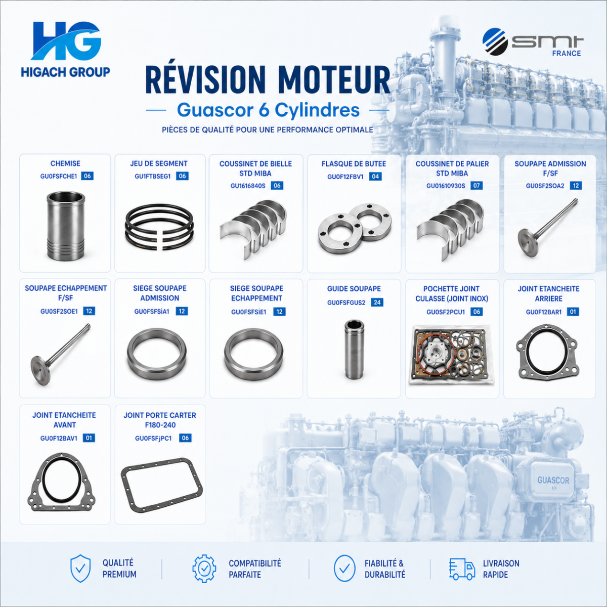 Révision Moteur Guascor 6 Cylindres
